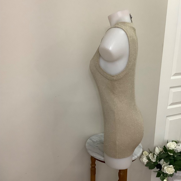 Shimmery Gold Tank w Diamond Gem M/L 36-38 Bust - Picture 5 of 8